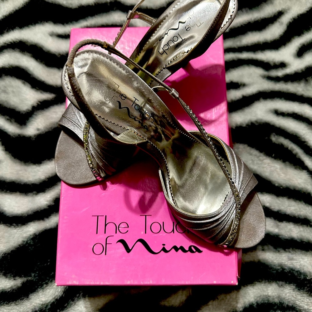 Silver Heels w/ crystal detail